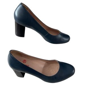 Marc Joseph Womens Midtown Pumps US 9 Navy Blue Soft Nappa Leather Heels
